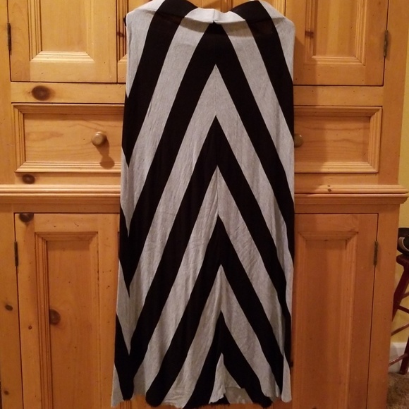 Kensie Maxi Skirt grey/black stripe - Picture 1 of 3